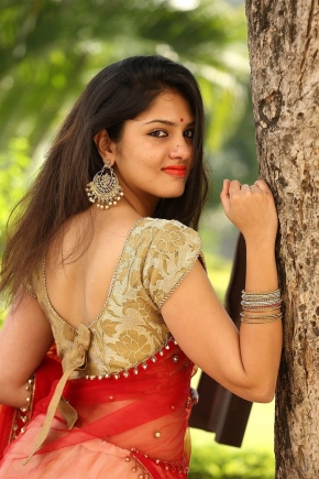 Actress Gayathri Suresh Looks Cute In Red Saree Photoshoot