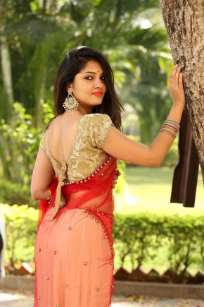 Actress Gayathri Suresh Looks Cute In Red Saree Photoshoot