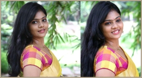 Actress Megan Ellen In Yellow Saree Photos