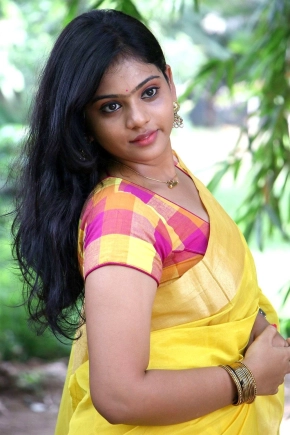 Actress Megan Ellen In Yellow Saree Photos