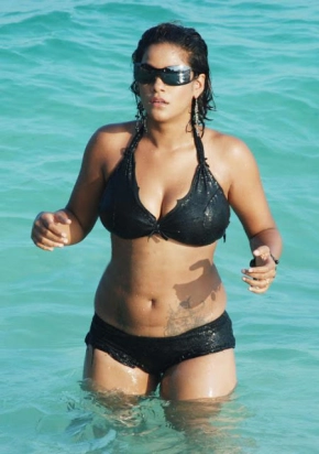 Actress Mumaith Khan In Black Color Bikini Dress Photos