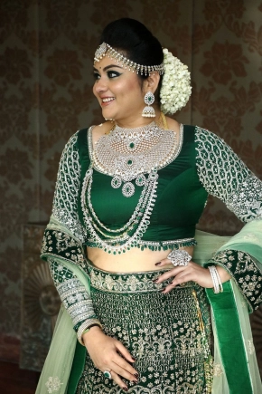 Actress Namitha In Green Transparent Saree Images