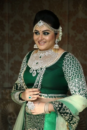 Actress Namitha In Green Transparent Saree Images