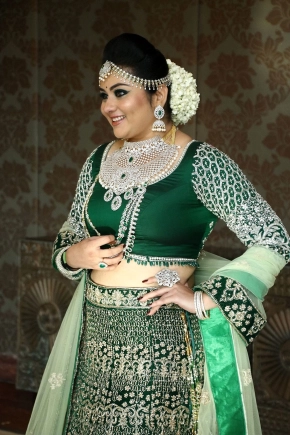 Actress Namitha In Green Transparent Saree Images