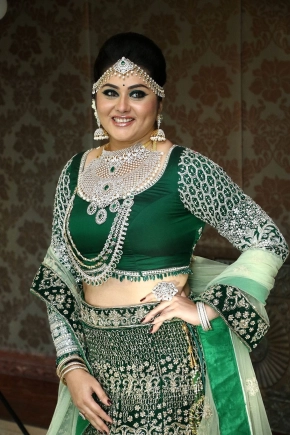 Actress Namitha In Green Transparent Saree Images