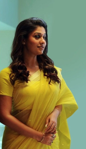 Actress Nayanthara In Yellow Saree Stills