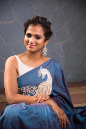 Actress Ramya Pandian Saree Stills