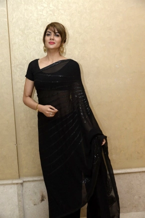 Actress Sakshi Chaudhary Black Saree Photos