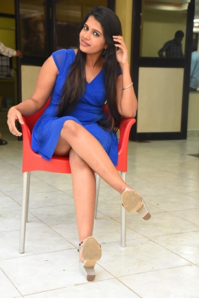 Actress Shylaja In Blue Dress Hot Stills