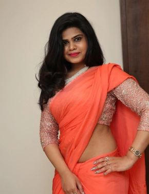 Alekhya Kondapalli ( Alekhya Angel ) In Saree Hot Navel Stills