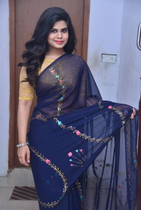 Actress Alekhya Kondapalli In Saree Stills