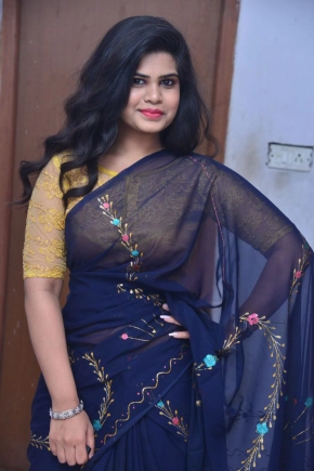 Actress Alekhya Kondapalli In Saree Stills