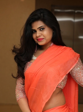 Actress Alekhya Kondapalli In Saree Stills