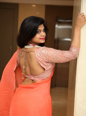 Actress Alekhya Kondapalli In Saree Stills