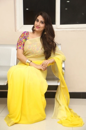 Anchor Manjusha Rampalli In Yellow Saree Photo Gallery