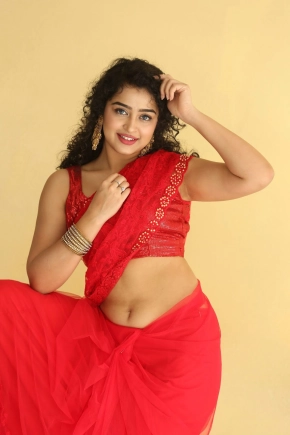 Anketa Maharana In Red Saree Hot Naval Stills