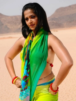 Anushka Shetty in Sharee with sleeveless Blouse