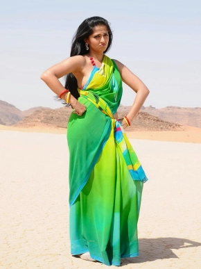 Anushka Shetty in Sharee with sleeveless Blouse