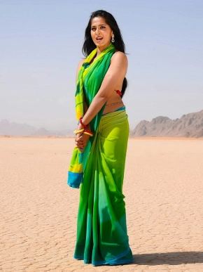 Anushka Shetty in Sharee with sleeveless Blouse