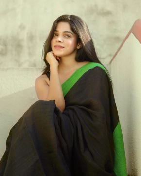 Divya Bharathi In Black Saree Photos