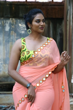 Indhuja Ravichandran In Saree Photos