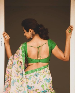 Ramya Pandian In Saree Hot Stills