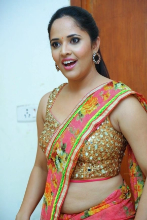 Telugu Actress Anusuya Bharadwaj Hot Saree Photos