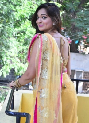 Telugu Actress Ashwini In Yellow Saree Photos