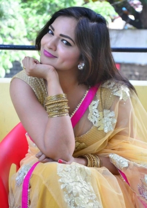 Telugu Actress Ashwini In Yellow Saree Photos