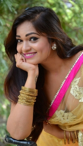 Telugu Actress Ashwini In Yellow Saree Photos