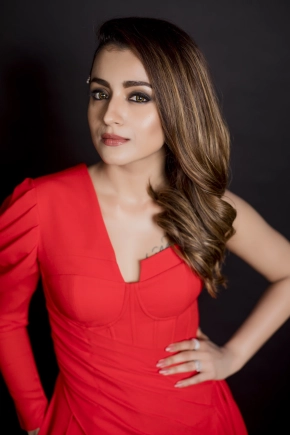 Trisha Hot Photoshoot In Red Dress